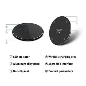 15W Fast Wireless Charger Pad — Aluminum Alloy Qi Charging for iPhone & Samsung