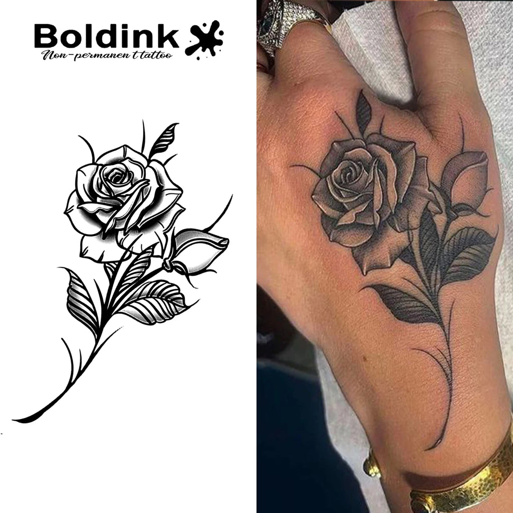 Boldink Rose Semi-Permanent Tattoo — Lasts Up to 15 Days