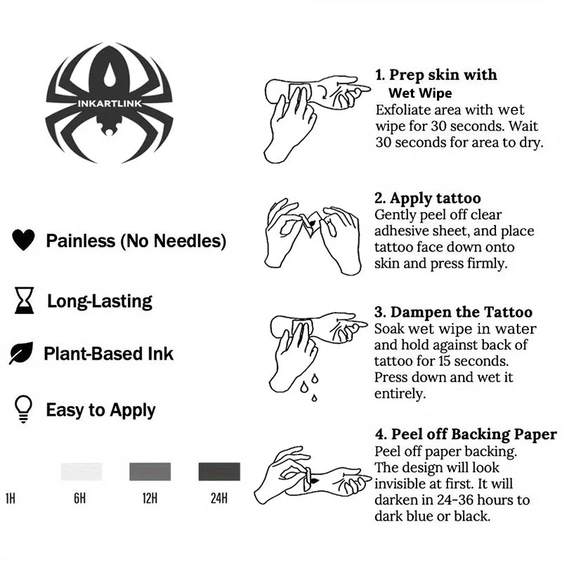 Skeleton Poker Semi-Permanent Tattoo — Lasts Up to 15 Days