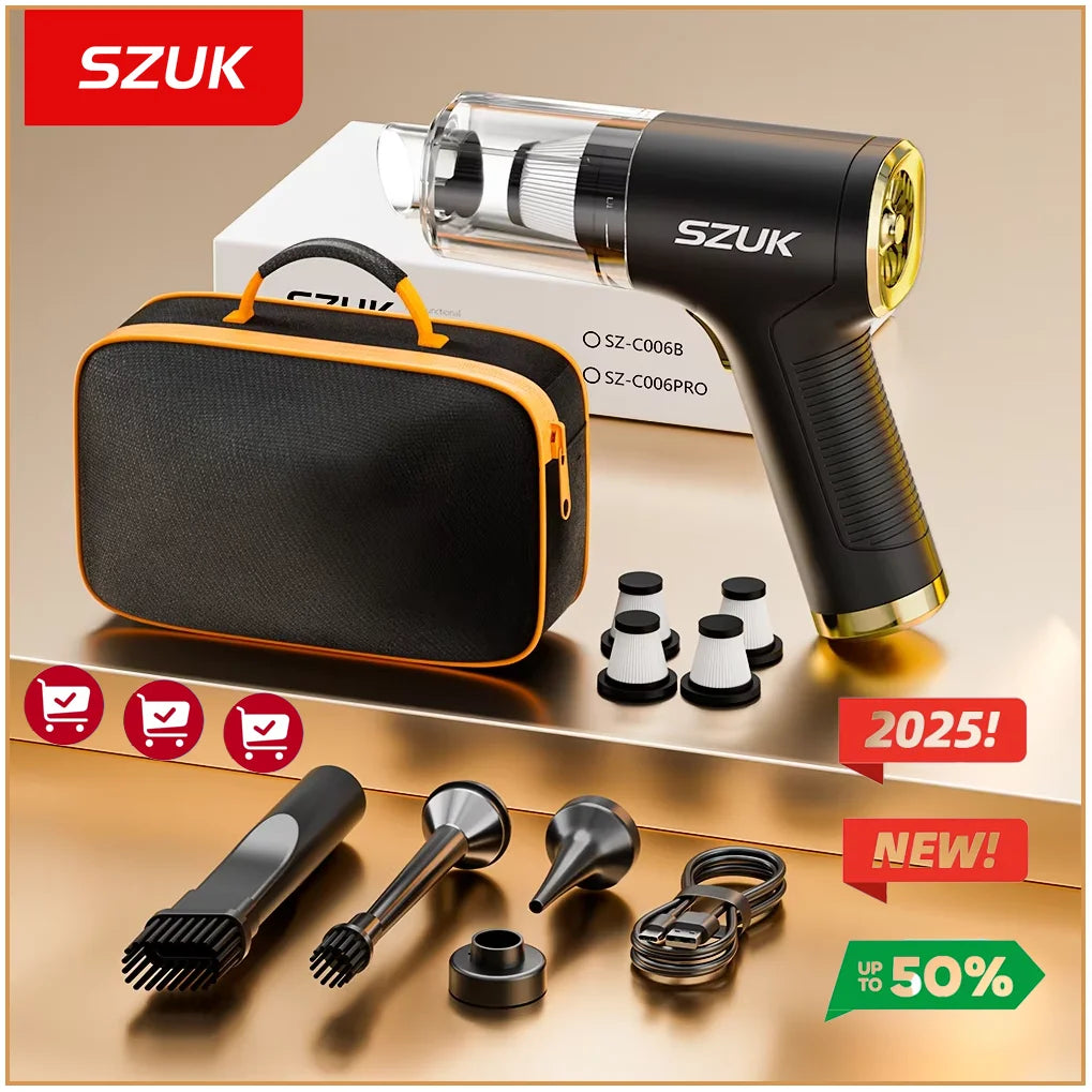 SZUK 2025 Mini Vacuum Cleaner 780000PA — Powerful Cordless Handheld & Car Blower