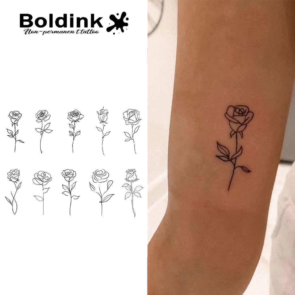 Boldink Rose Semi-Permanent Tattoo — Lasts Up to 15 Days