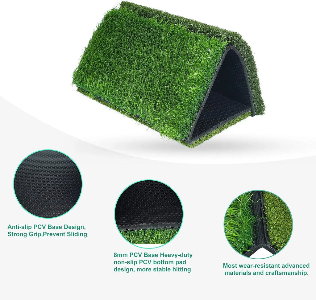 Golf Practice Hitting Mat — Thickened Non-Slip Swing Path Turf for Indoor & Outdoor