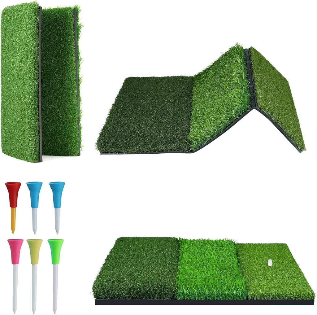 Golf Practice Hitting Mat — Thickened Non-Slip Swing Path Turf for Indoor & Outdoor