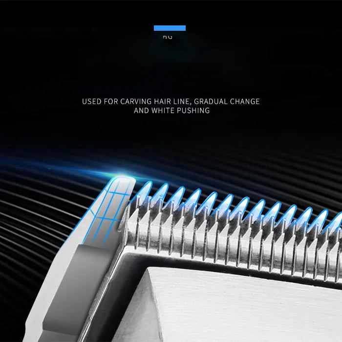 Kemei 1986 Professional Hair Clipper — LCD Display USB Cordless Electric Cutting Machine for Men