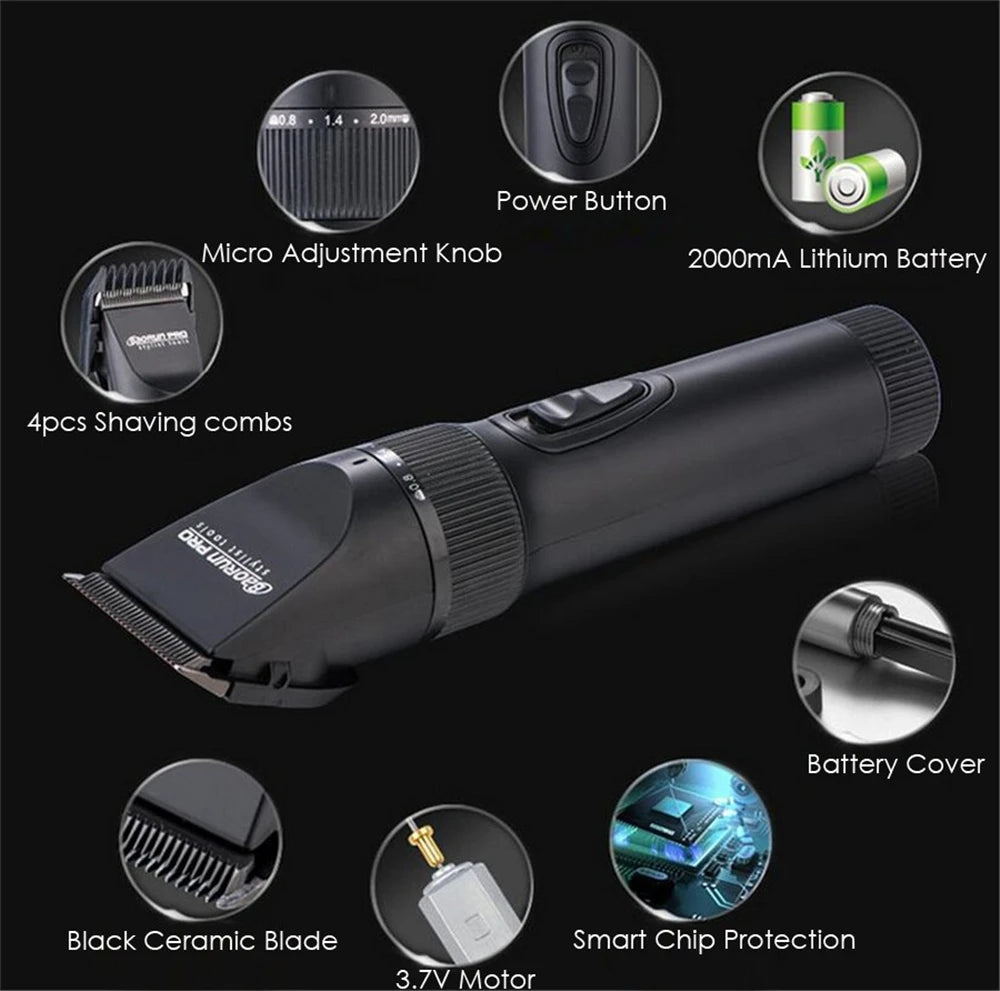 Baorun X7 Professional Hair Clipper — Electric Cordless Trimmer for Salon & Home