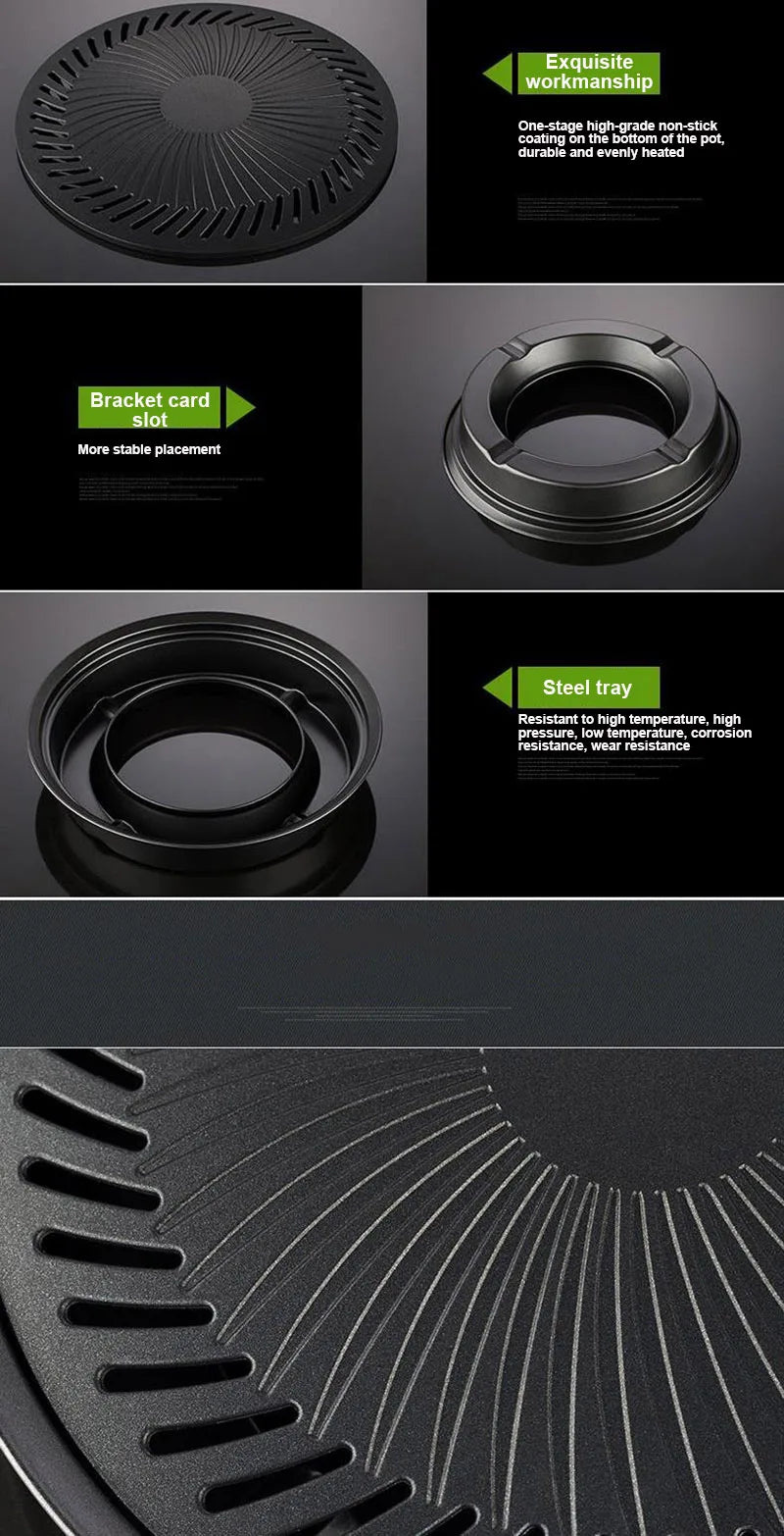 Korean BBQ Grill Pan — Non-Stick Gas & Electric Stove Barbecue Baking Tray Set