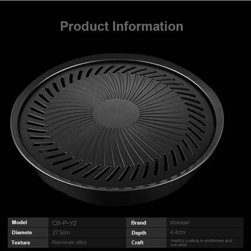 Korean BBQ Grill Pan — Non-Stick Gas & Electric Stove Barbecue Baking Tray Set
