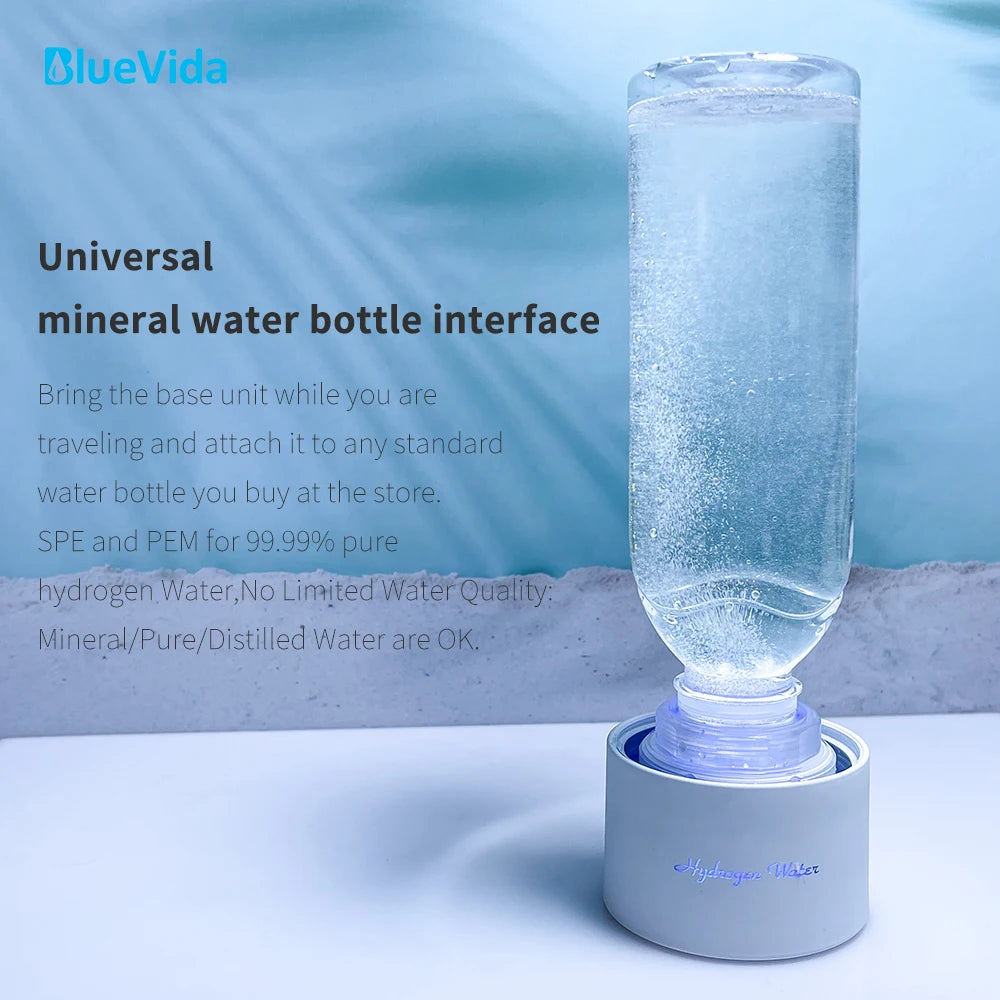 BlueVida High Hydrogen Water Generator 3000ppb — SPE/PEM with Breath Inhalation & Self-Cleaning