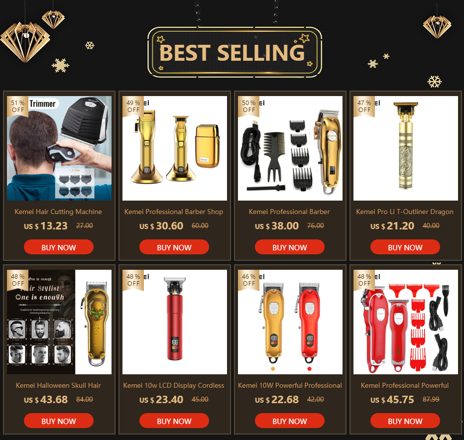Kemei 1986 Professional Hair Clipper — LCD Display USB Cordless Electric Cutting Machine for Men