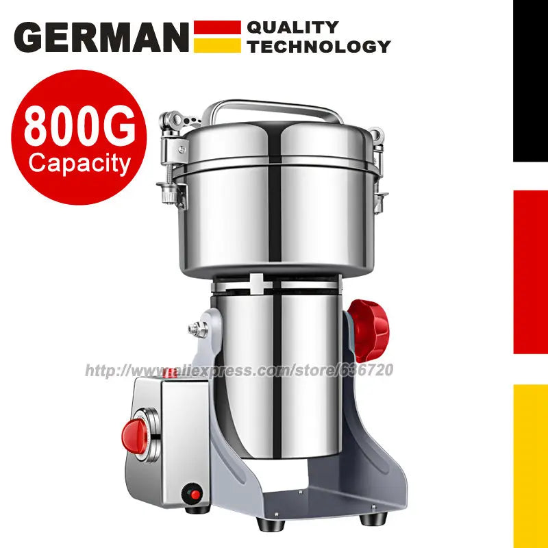 800g Electric Grain & Spice Grinder — High-Speed Swing Mill for Herbs & Cereals