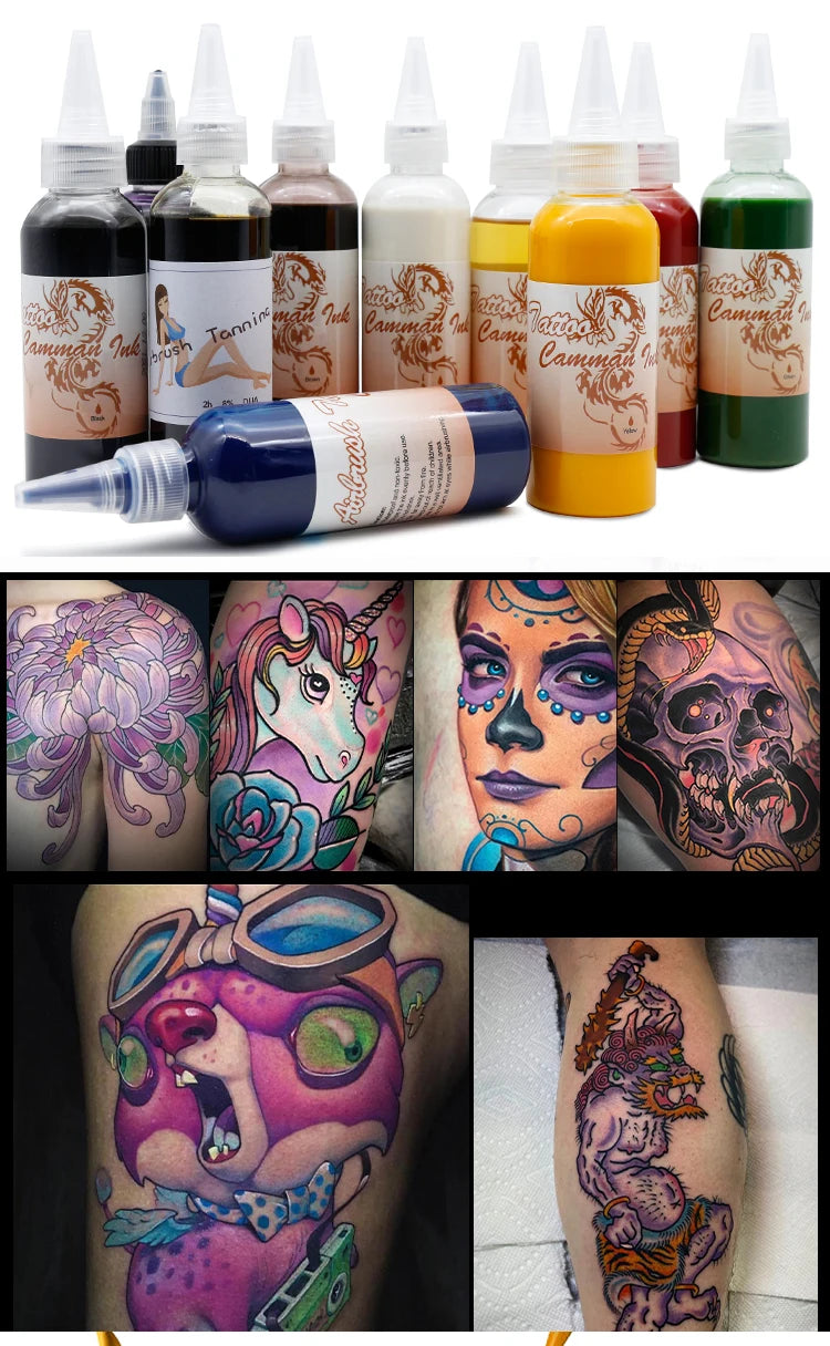 Airbrush Temporary Tattoo Inks — 5 x 100ml Non-Toxic Body Art Paint