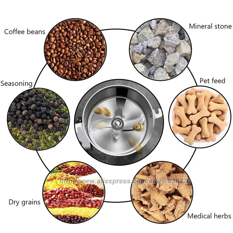 800g Electric Grain & Spice Grinder — High-Speed Swing Mill for Herbs & Cereals