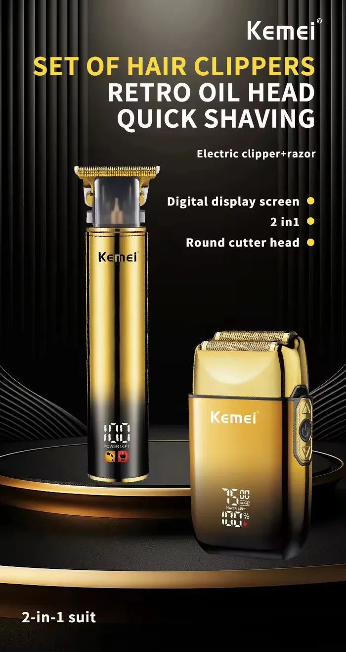 Original Kemei combo Beard & Hair Trimmer For Men Electric Shaver Bald Head Razor Clipper Shaving Machine Rechargeable