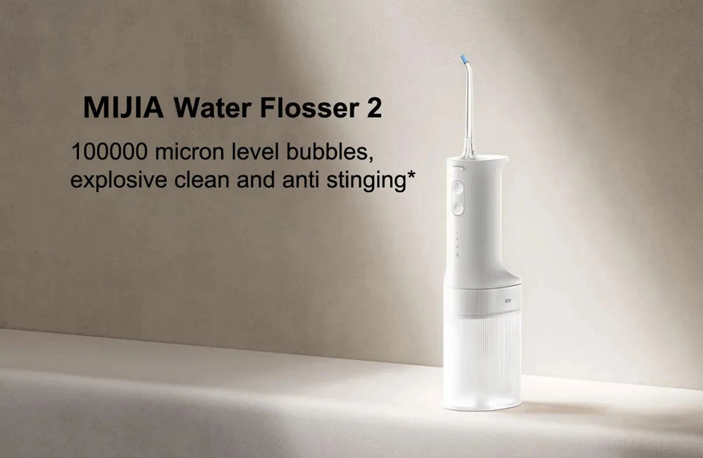 2025 New MIJIA Portable Oral Irrigator 2 Dental Teeth Whitening Flosser bucal tooth Cleaner vibration waterpulse Water Thread