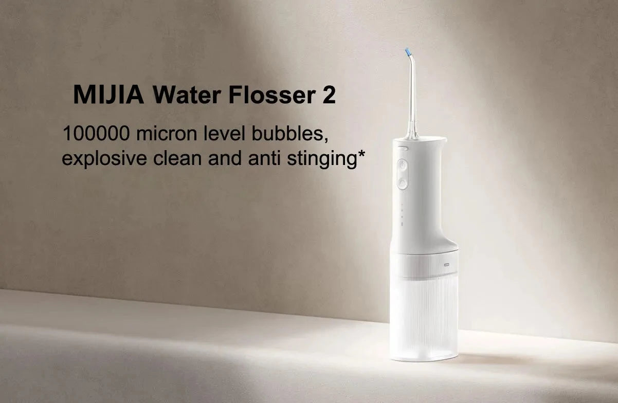 2025 New MIJIA Portable Oral Irrigator 2 Dental Teeth Whitening Flosser bucal tooth Cleaner vibration waterpulse Water Thread