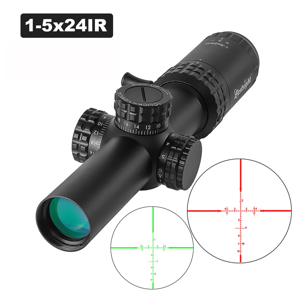 1-5X24 Tactical Optical Scope — Red & Green Illuminated Reticle Hunting Sight