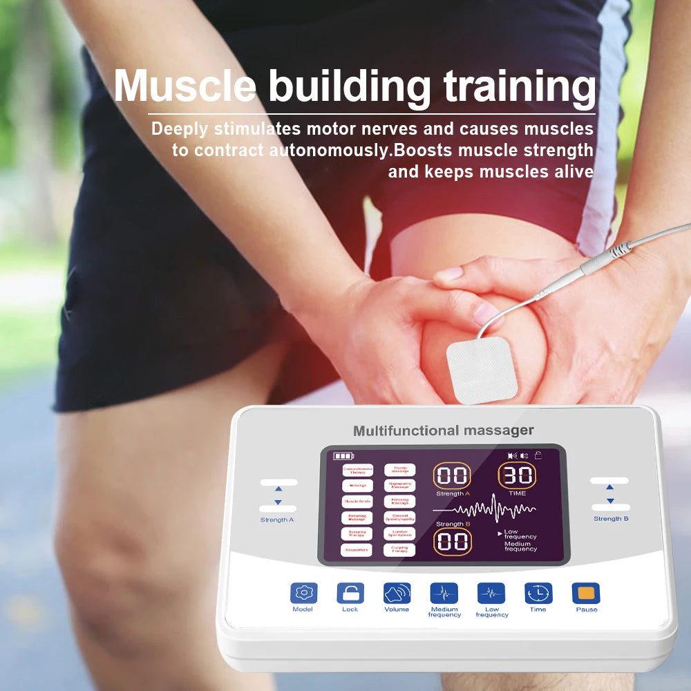 EMS Eletric Professional Muscle Stimulation Physiotherapy Tens Acupuncture Machines Pulse Impulse Body Massager 12 Modes Gifts