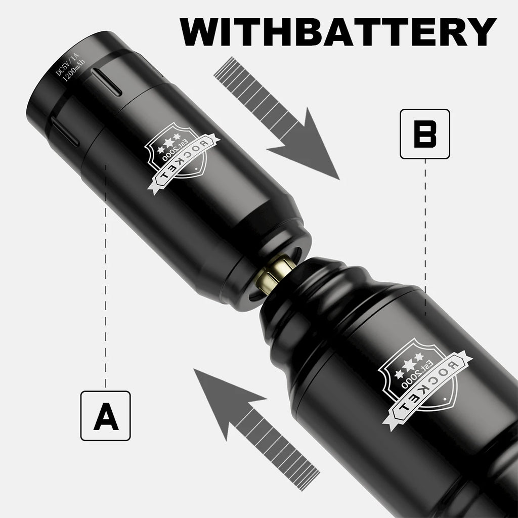 DM Wireless Tattoo Kit — Complete Mini Rocket Machine Set