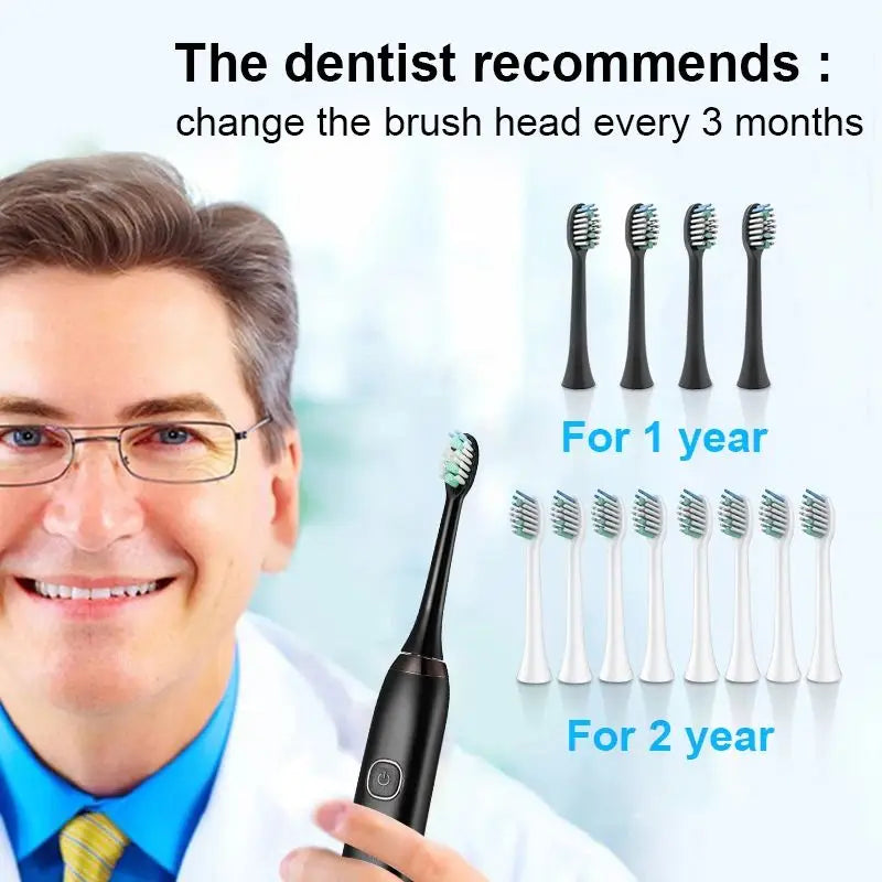 HOMEFISH Smart Sonic Electric Toothbrush Ultrasound IPX7 Rechargeable Tooth Brush 5 Mode Smart Time Teethbrush S100