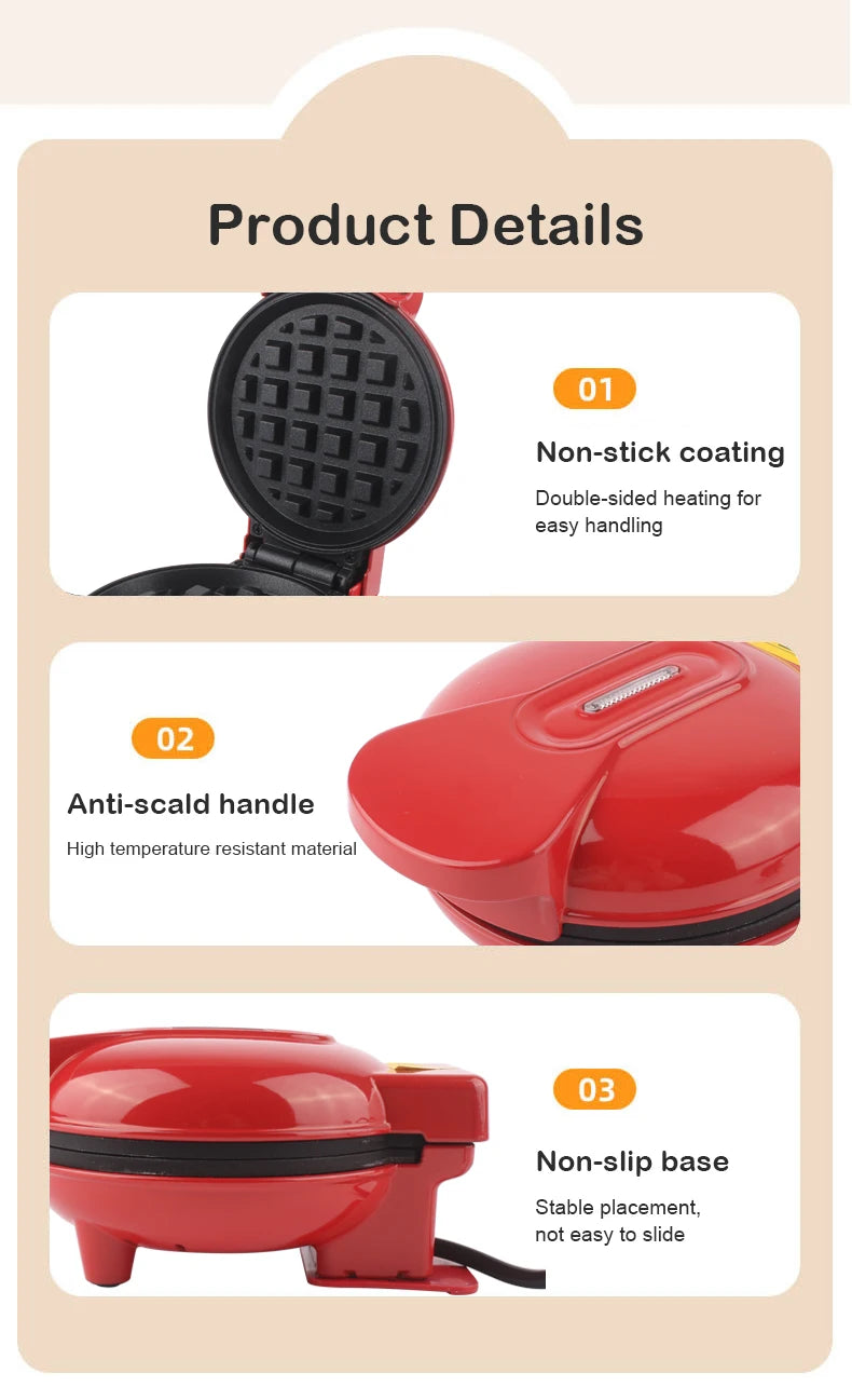 Multifunctional Waffle & Omelette Maker — Non-Stick Double-Side Heating Donut & Egg Burger Baker