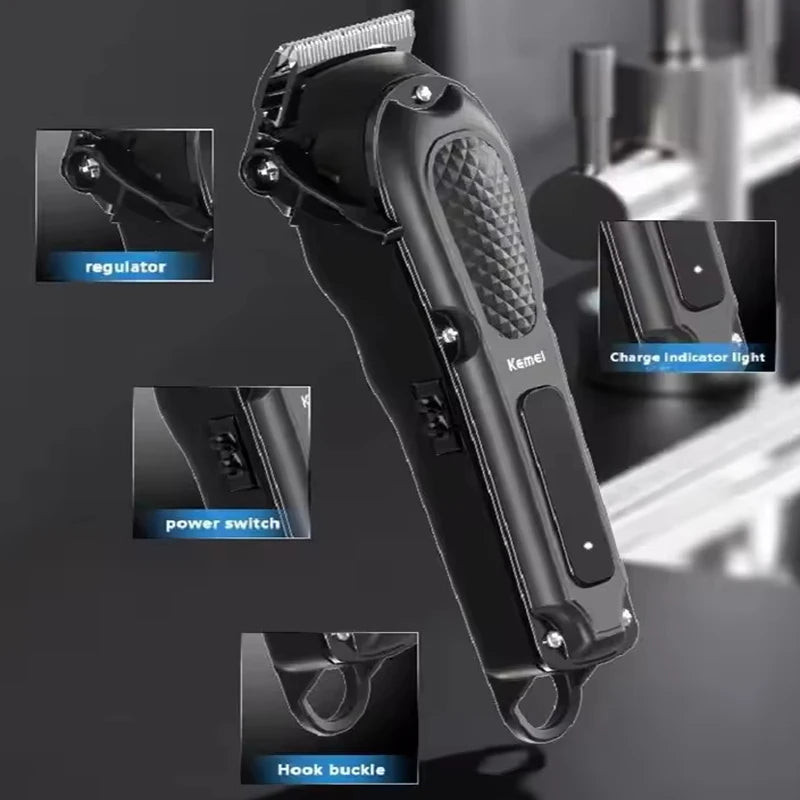 Kemei KM-1071 Cordless Hair Clipper — USB Rechargeable Powerful Beard Trimmer for Men