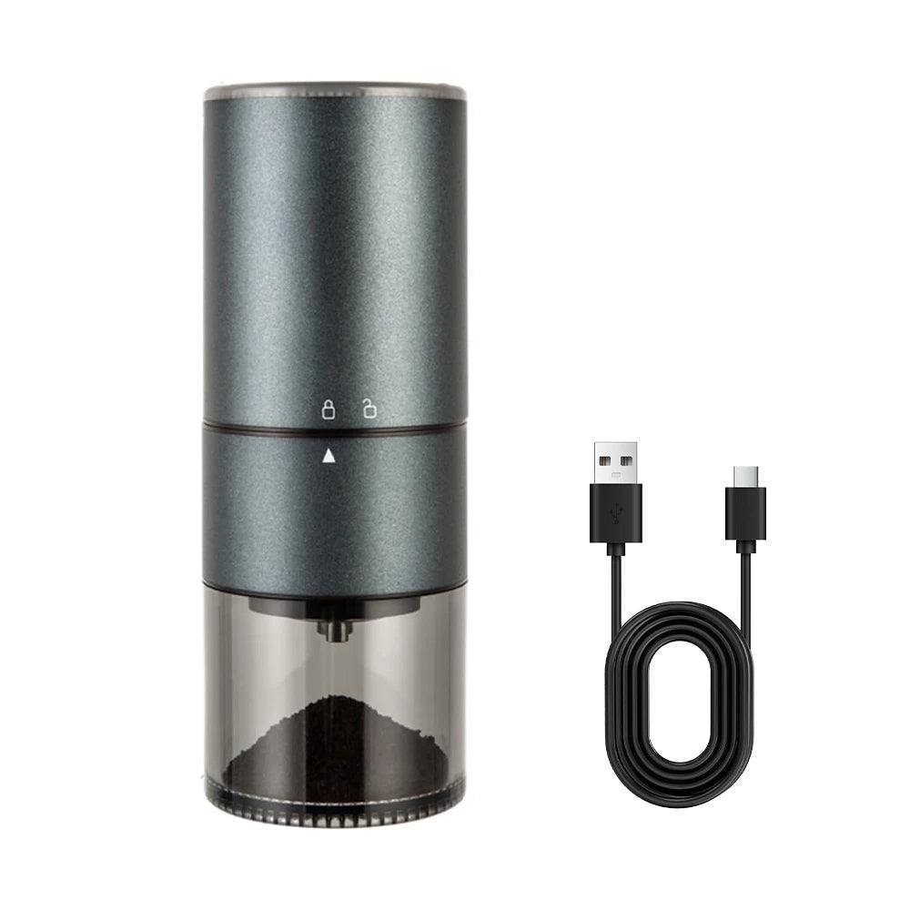 Electric Coffee Grinder with LED Display — Rechargeable Portable Automatic Pepper & Spice Mill
