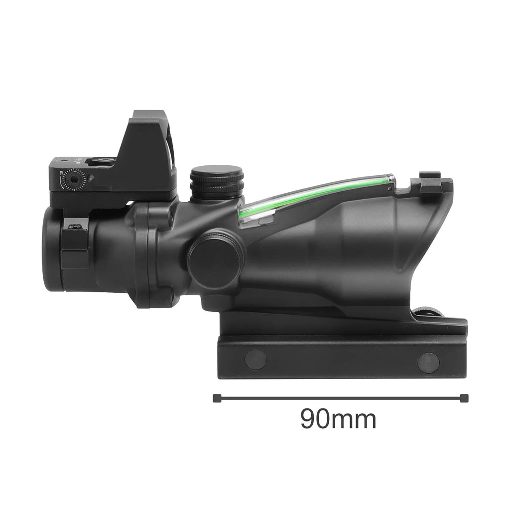 4x32 Tactical Scope with Red Dot — 1X/4X Adjustable 20mm Rail Hunting Scope