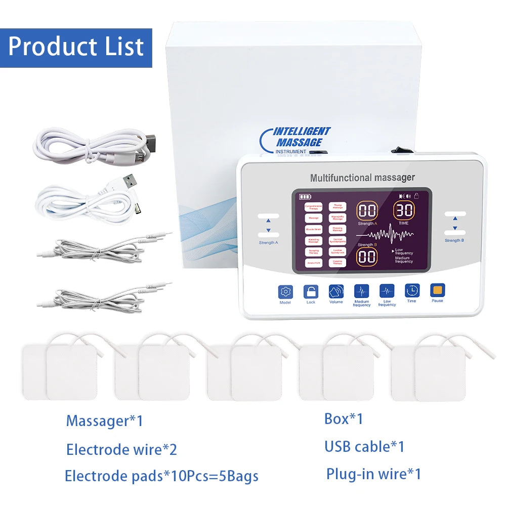 EMS Eletric Professional Muscle Stimulation Physiotherapy Tens Acupuncture Machines Pulse Impulse Body Massager 12 Modes Gifts