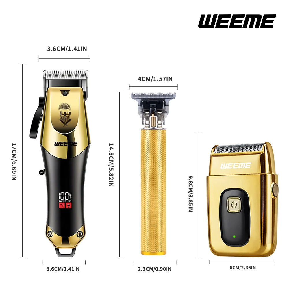 3-in-1 USB Rechargeable Men's Barber Kit — Hair Clipper, Trimmer & Shaver Set