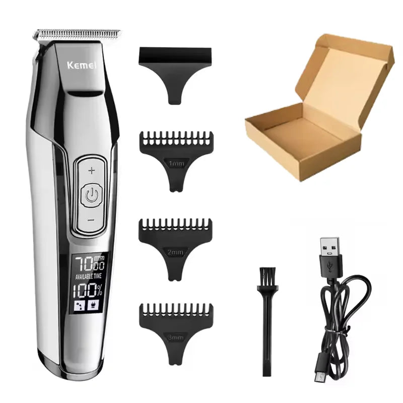 Kemei KM-5027 Original Cordless Electric Hair Clipper Rechargeable Hair Trimmer KM-2028 Shaver for Men USB Charging Razor Barber
