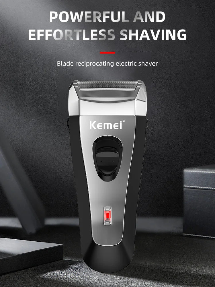 KEMEI KM-9038 Waterproof Reciprocating Cordless Razor USB Rechargeable Shaving Machine Barber Trimmer Electric Shaver for Men