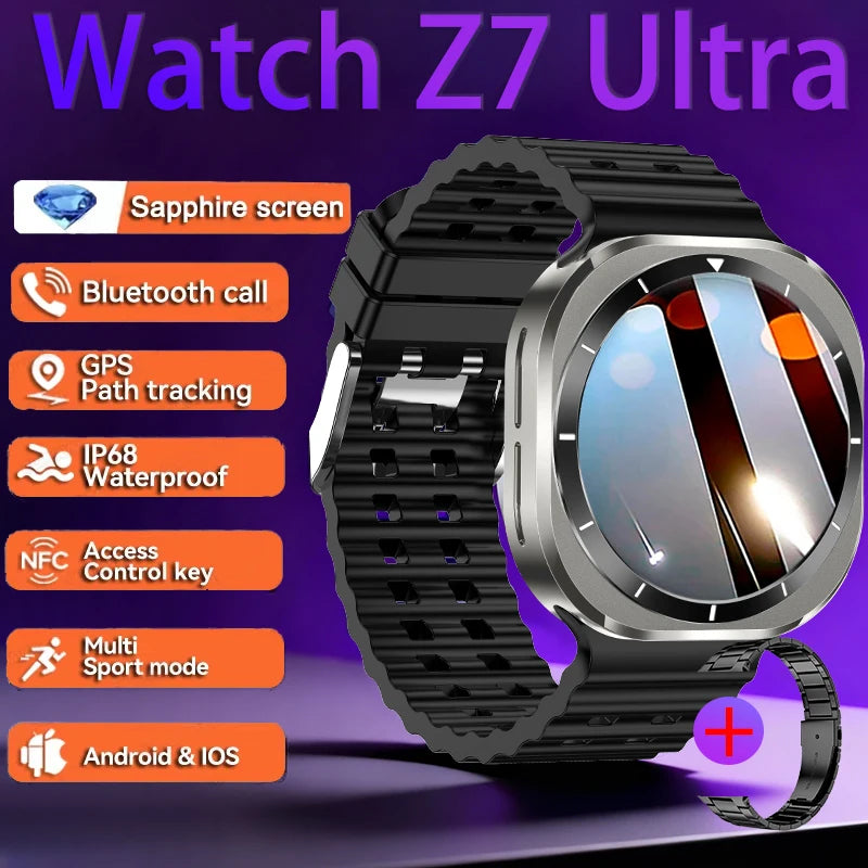 2026 Watch 7 Ultra Smartwatch — 3D Display, GPS, NFC & Compass for Men & Women