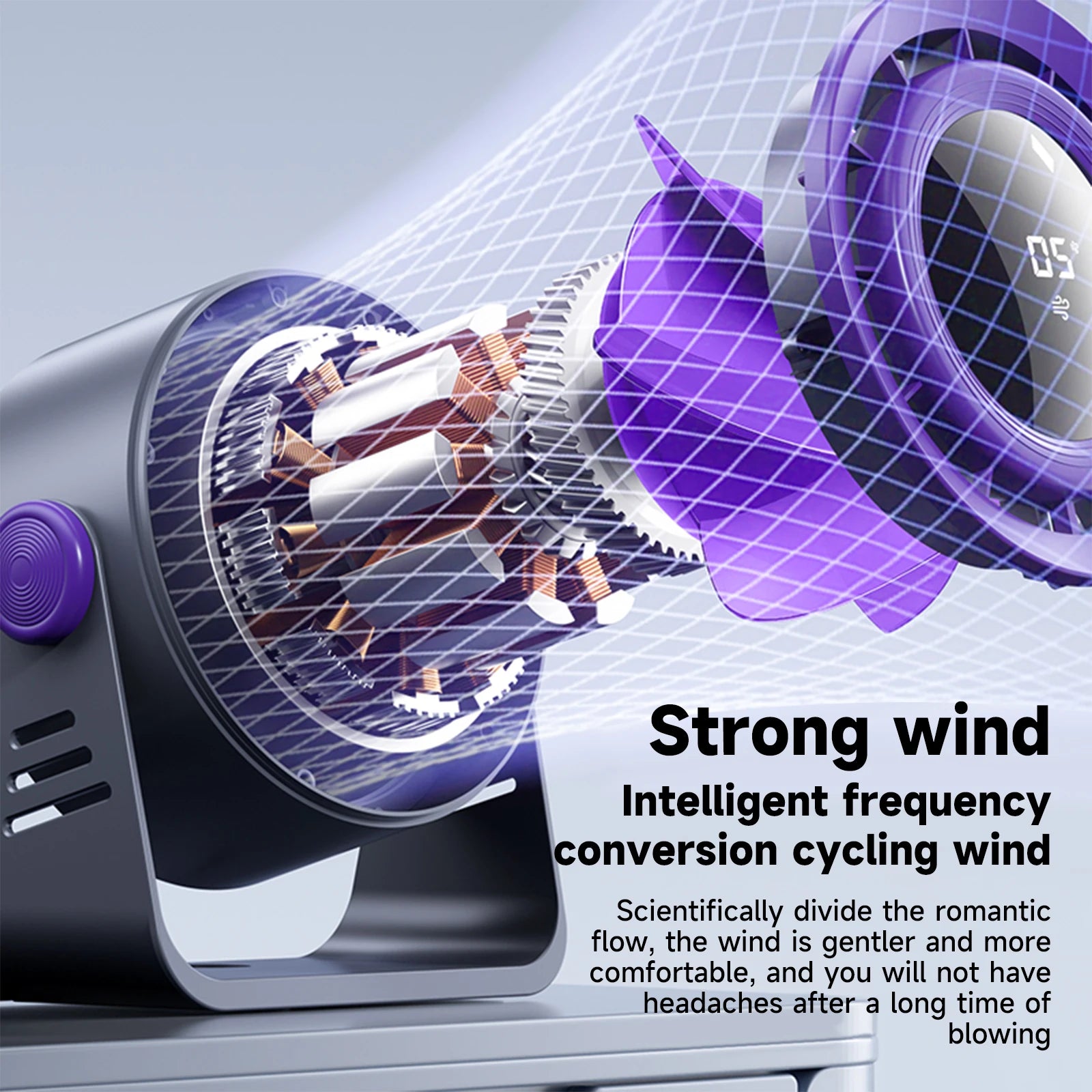 USB Silent Turbo Desk Fan — 5-Speed Desktop & Wall Mount Electric Fan 2025