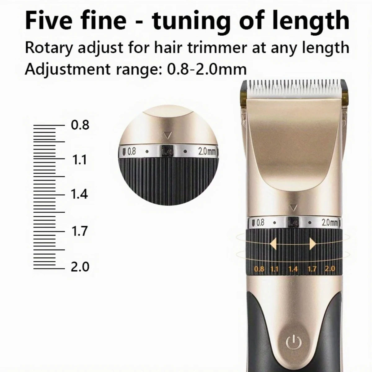 Hair Clipper Kit — Electric Trimmer with Comb & 4 Guide Caps for Precise Cutting