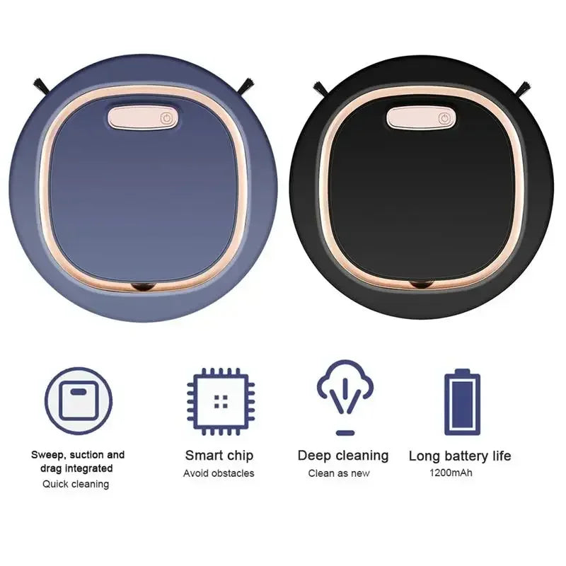 Tactile Activation 3-in-1 Sweeping Robot — Wet & Dry USB Rechargeable Auto Vacuum