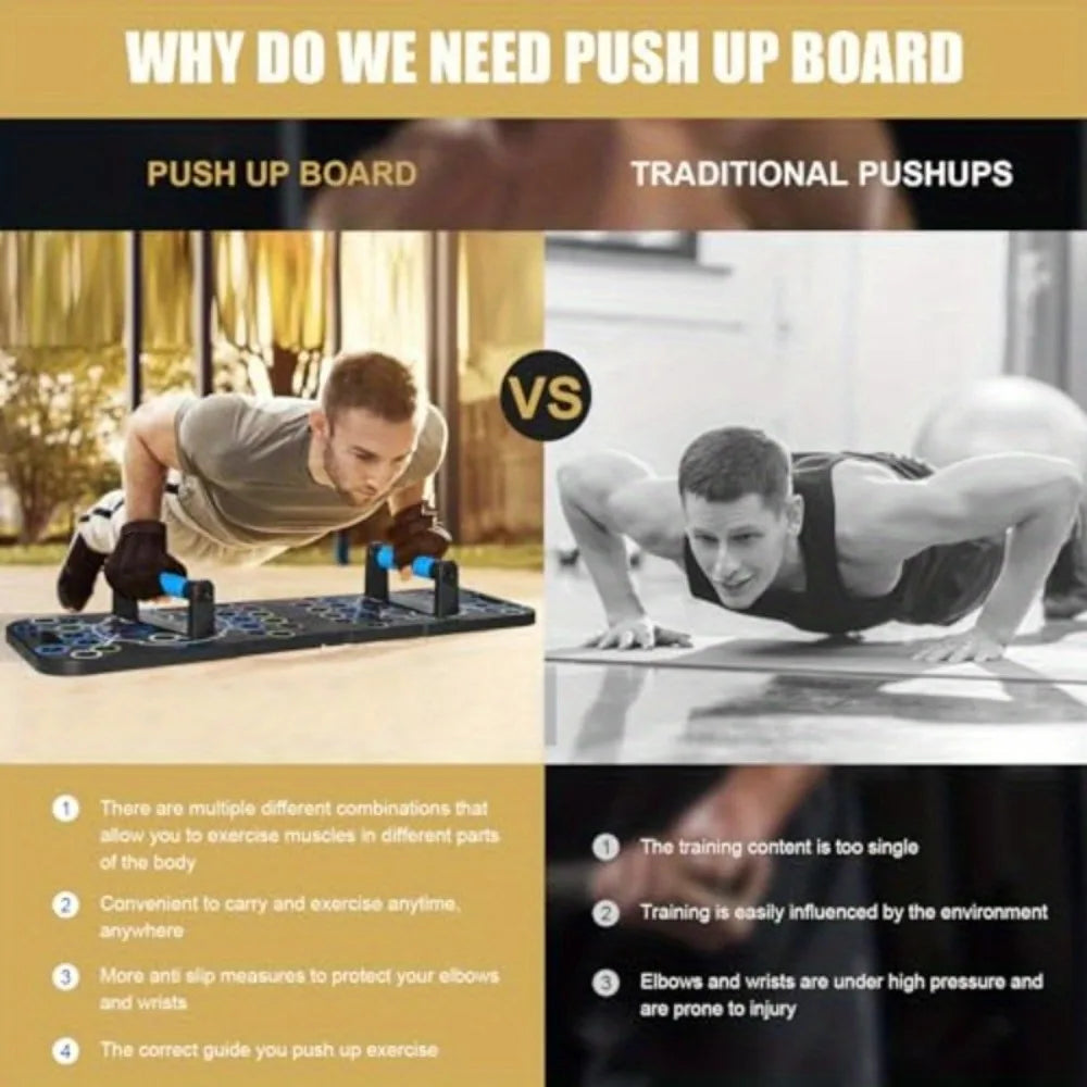All-in-One Push Up Board — 56 Angles Full-Body Workout, Foldable Home Gym