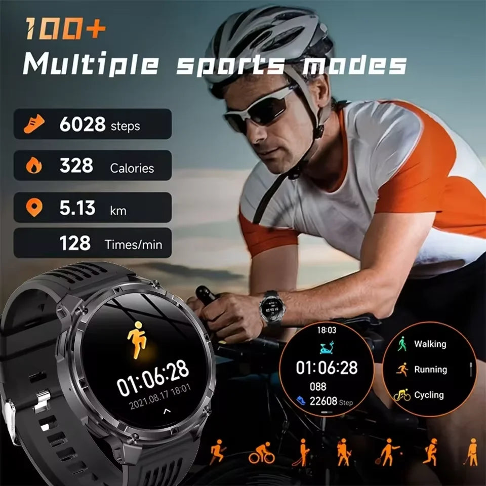2026 T-Rex3 Pro Military Smartwatch — 1100mAh, GPS, 5ATM Waterproof & Compass