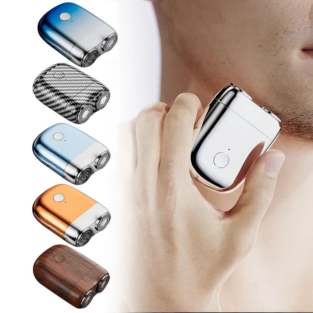 Mini Double Head Electric Shaver — IPX7 Waterproof Pocket Razor with Replaceable Head