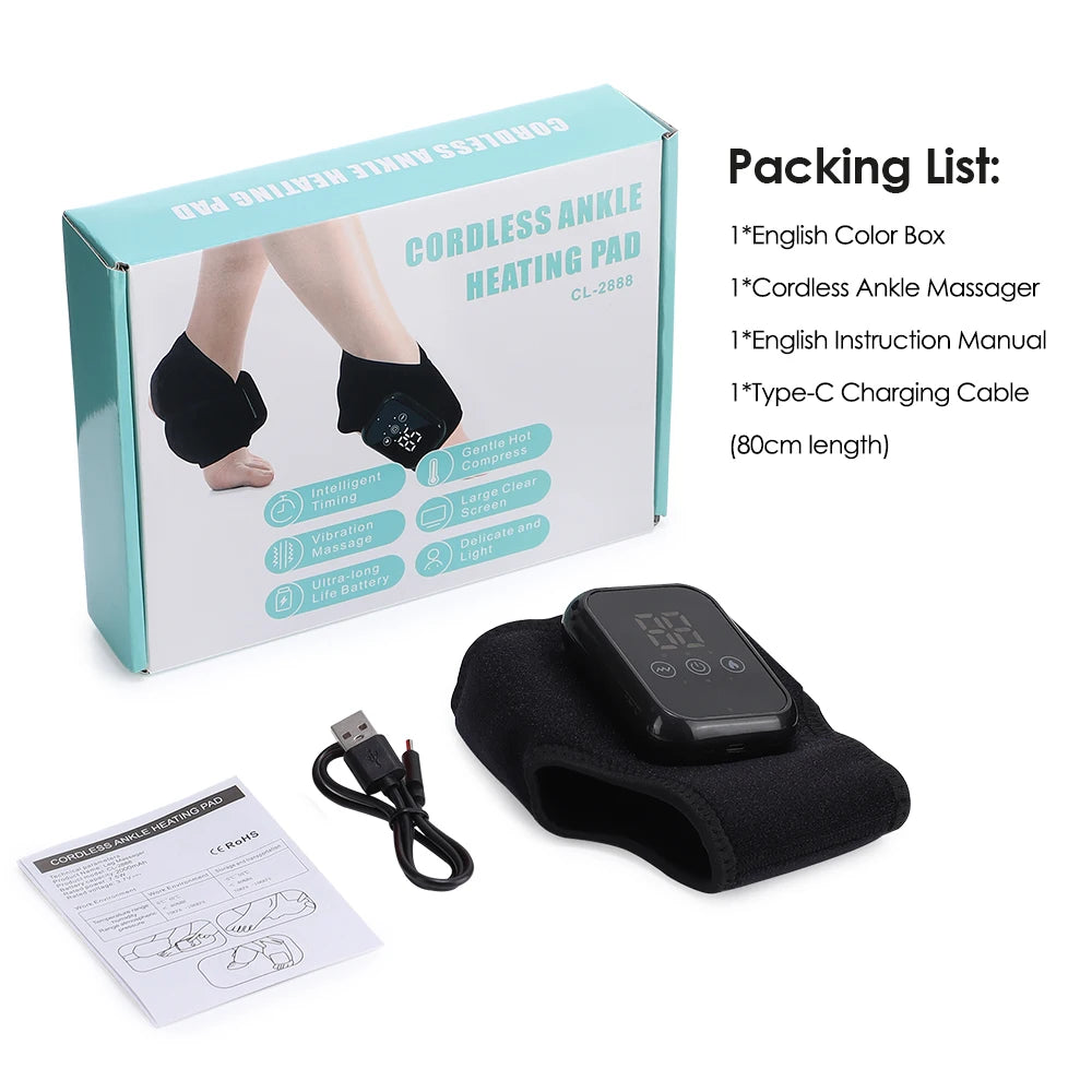 Foot Heat Massager Hot Compresses Vibration Massager Breathable Material USB Foot and Ankle Joint Hot Compress Protection ﻿