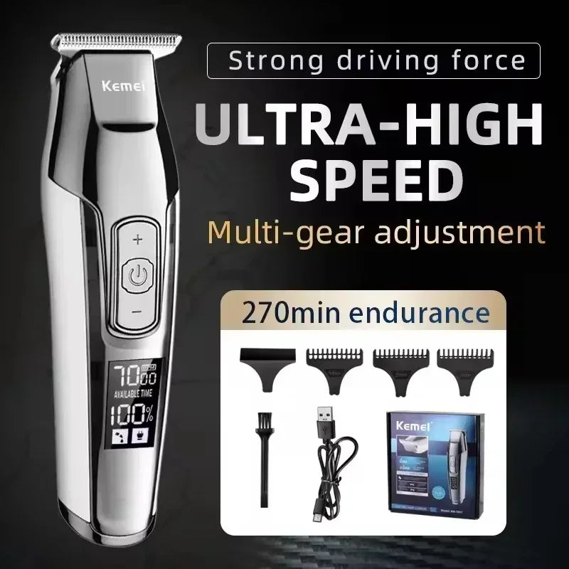 Kemei KM-5027 Original Cordless Electric Hair Clipper Rechargeable Hair Trimmer KM-2028 Shaver for Men USB Charging Razor Barber