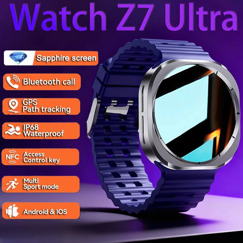 2026 Watch 7 Ultra Smartwatch — 3D Display, GPS, NFC & Compass for Men & Women