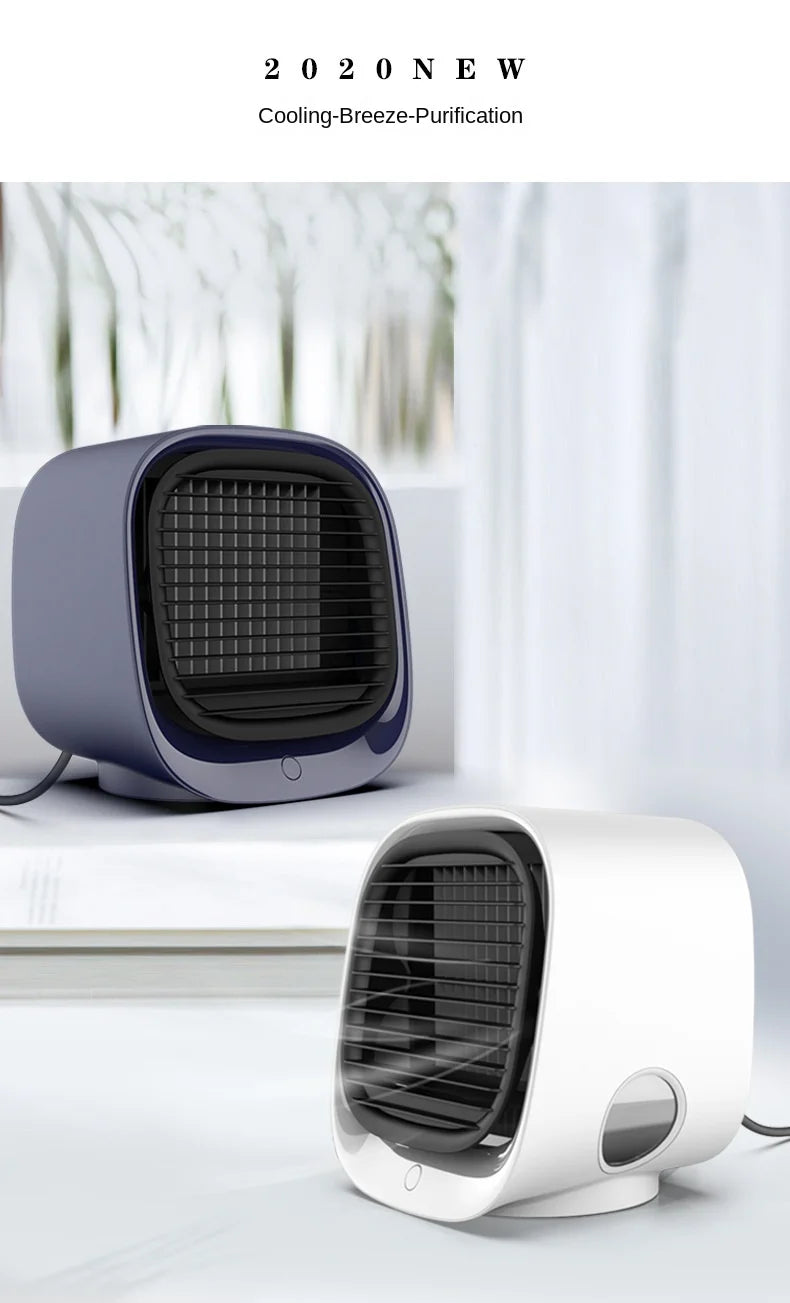 Desktop Water Cooling Fan — Mini USB Air Cooler with Humidification & High Wind Spray