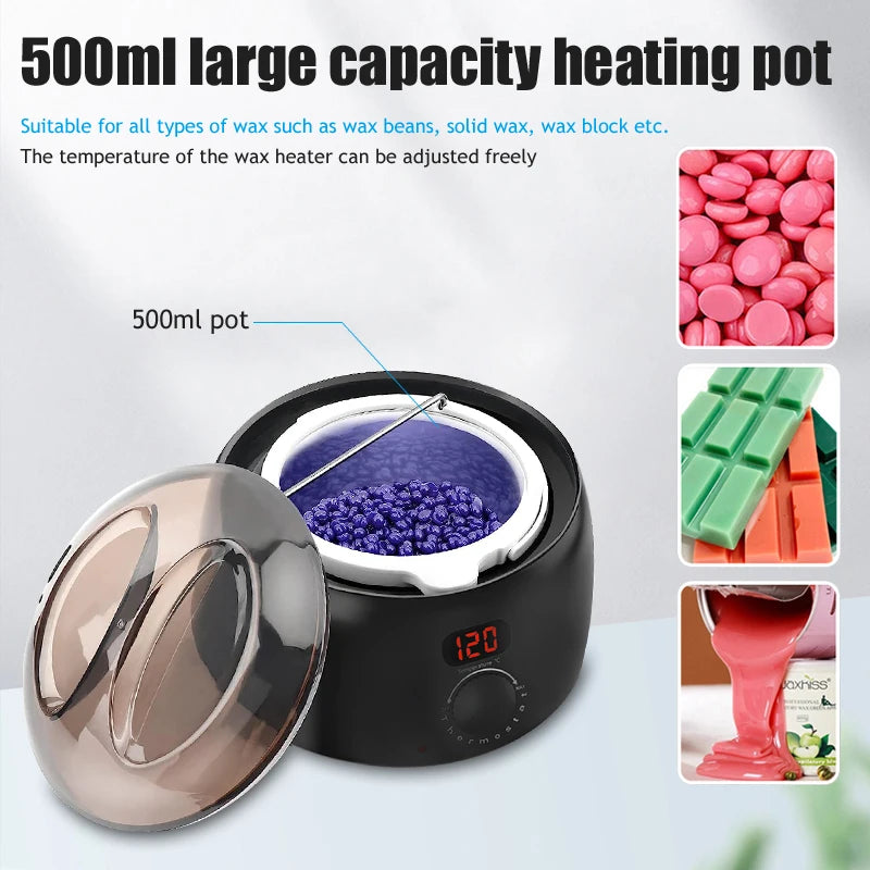 500ml Wax Heater Machine — Digital Display Depilatory Wax Warmer for Hair Removal