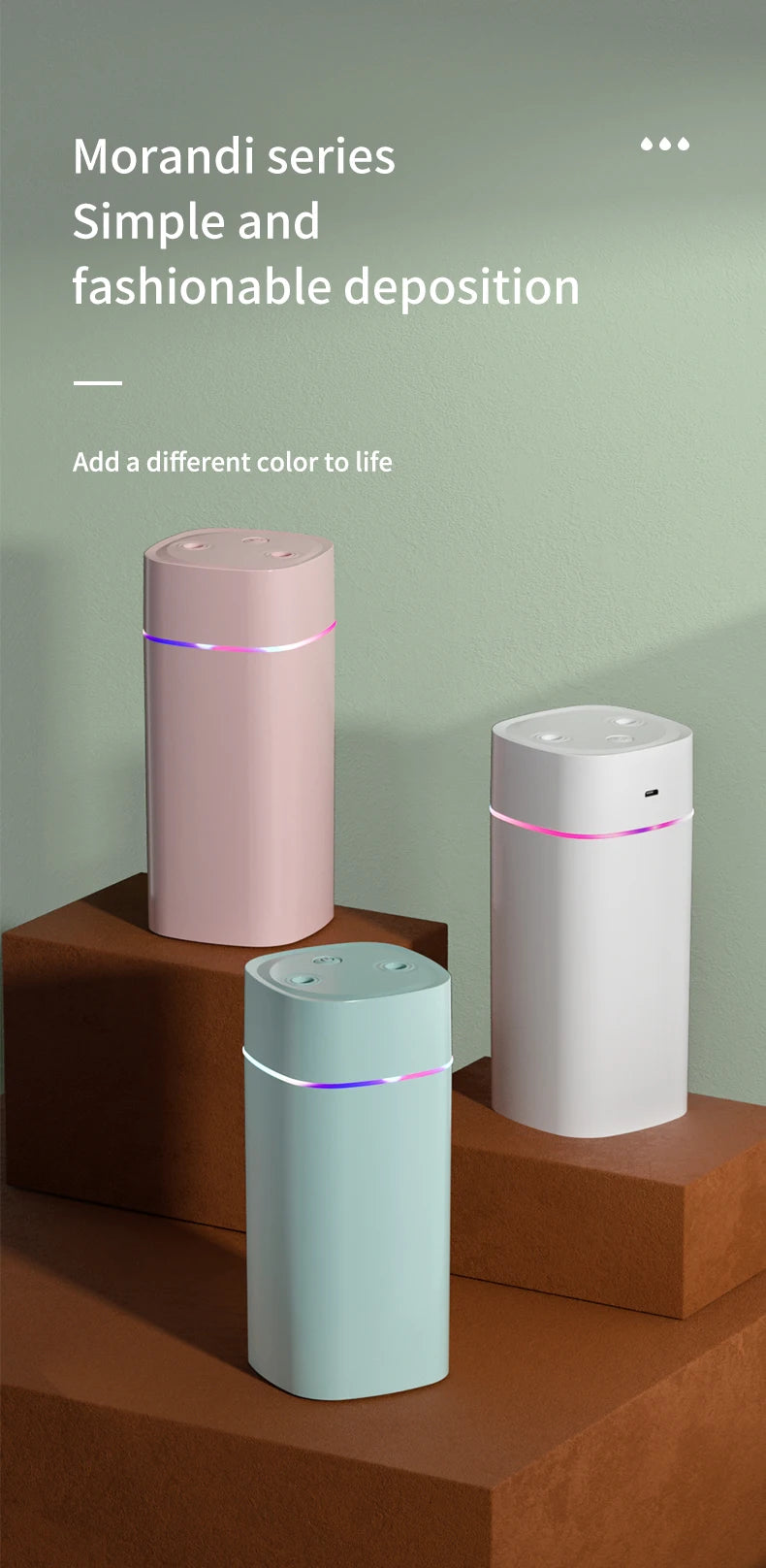 USB Air Humidifier 600ml — Double Spray, Essential Oil Aromatherapy for Home & Office