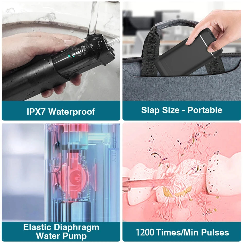 NEW Electric Oral Irrigator Mini Portable Water Flosser 200ML 3Mode Dental Teeth Pick Whitening Cleaner Waterpulse Tooth Cleaner