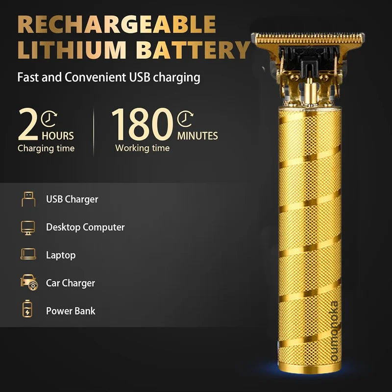 OUMONOKA T9 Professional Hair Clipper — Men’s Barber Trimmer, 90-Min Battery