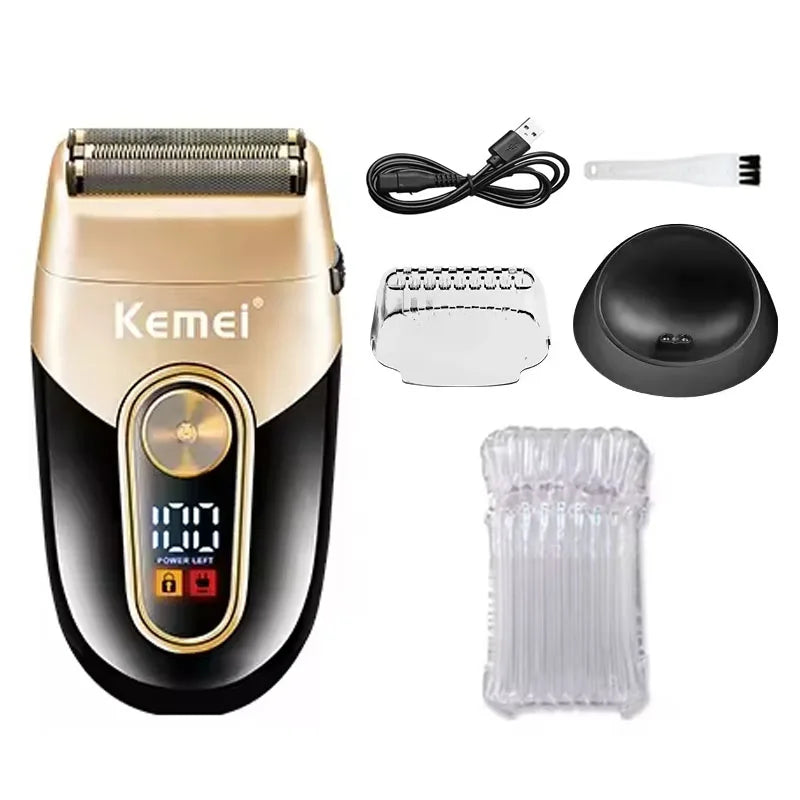 Kemei Professional Hair Clipper Kit — DLC Blade Rechargeable Cordless Barber Trimmer