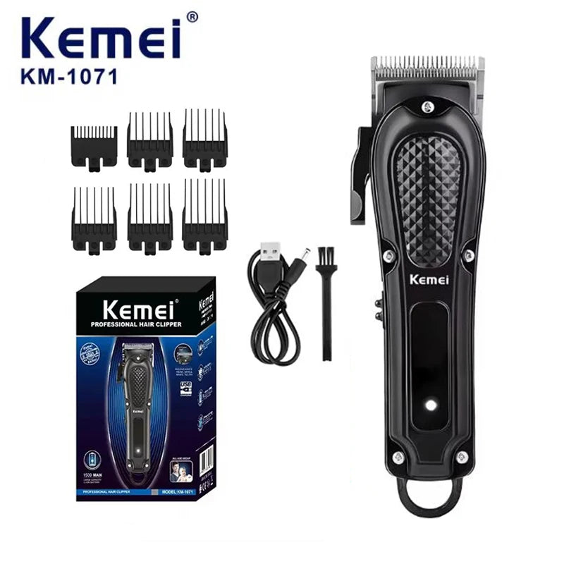 Kemei KM-1071 USB Rechargeable Hair Clipper — Cordless Beard Trimmer for Men