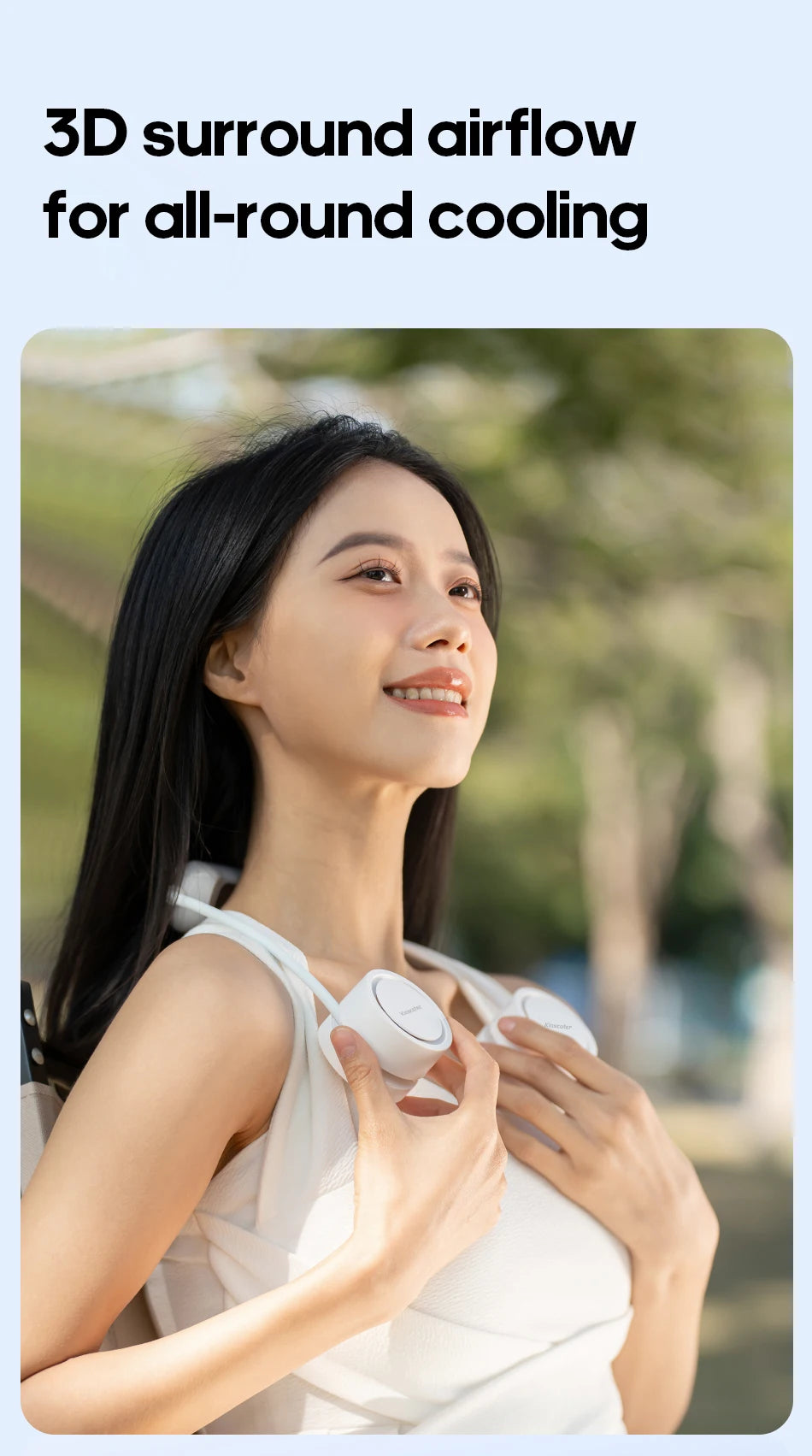 Portable Neck Fan with Cold Compress — 3-Speed 800mAh Sports Cooling Fan for Outdoor Travel