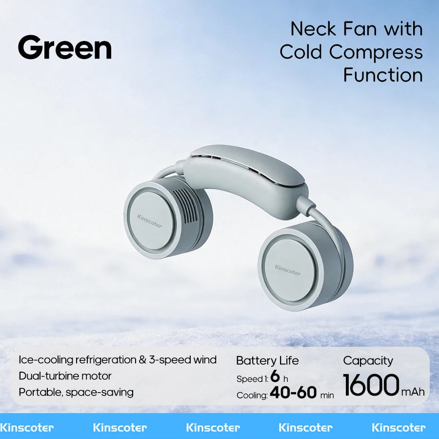 Portable Neck Fan with Cold Compress — 3-Speed 800mAh Sports Cooling Fan for Outdoor Travel